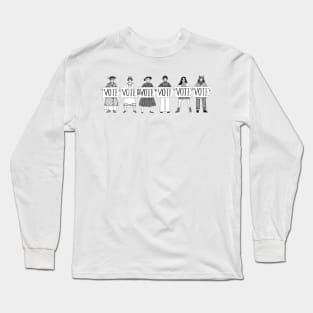 Women Voting Through the Decades Long Sleeve T-Shirt